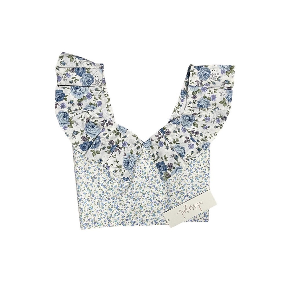PETERSYN Sybil Crop Top in Seaside Spring Summer Ditsy Floral Rose Small NEW - Picture 1 of 8
